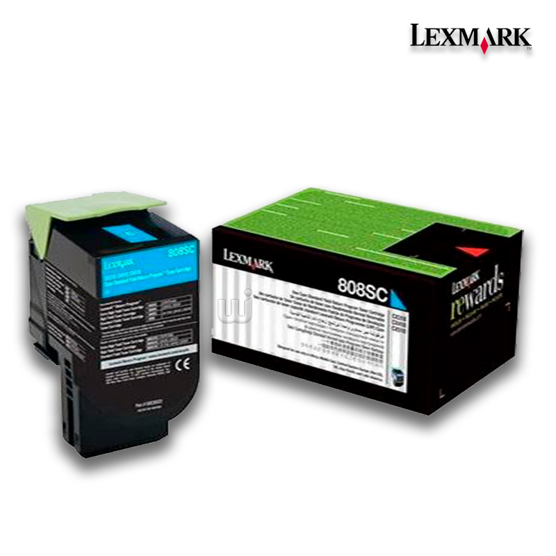 Tóner Lexmark 80C8SC0 (808SC) Cyan 2,000pag