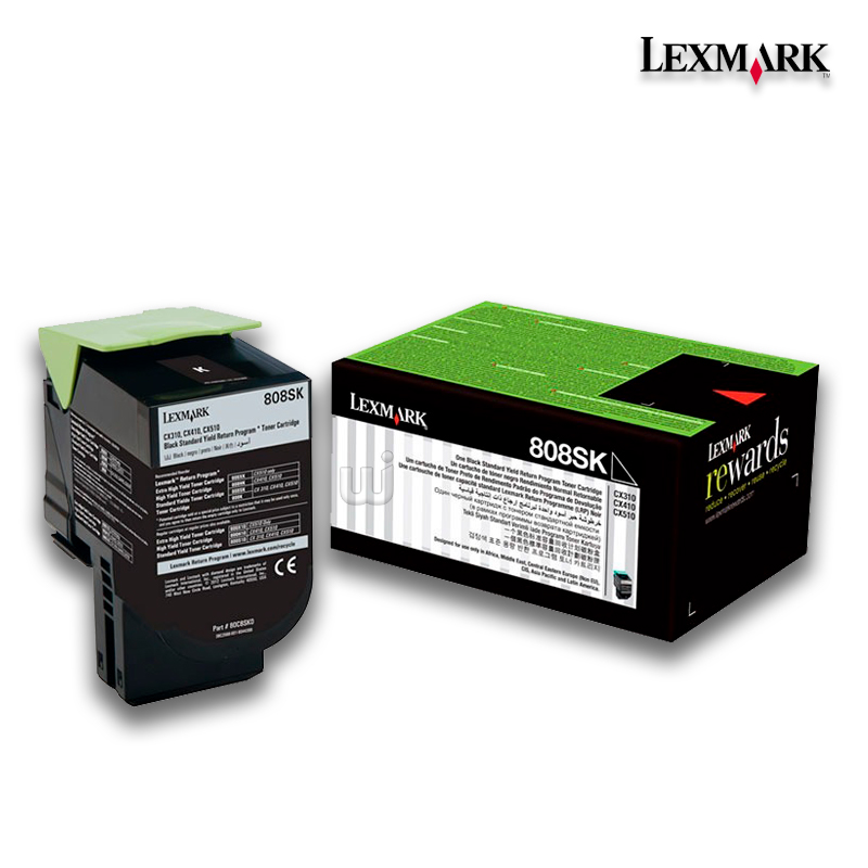 Tóner Lexmark 80C8SK0 (808SK) Negro 2,500pag