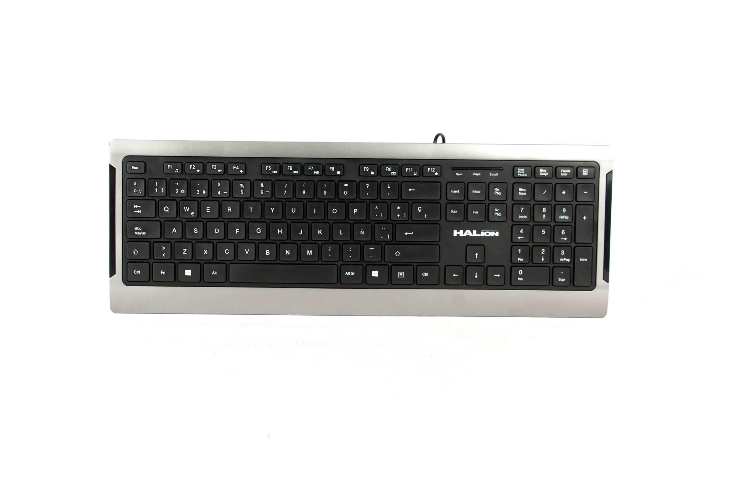 Teclado Halion HA-K166 Multimedia USB Gris/Black