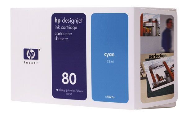 Tinta Hp C4872A (80) Cyan 175ML DesignJet 1050 - Imagen 2