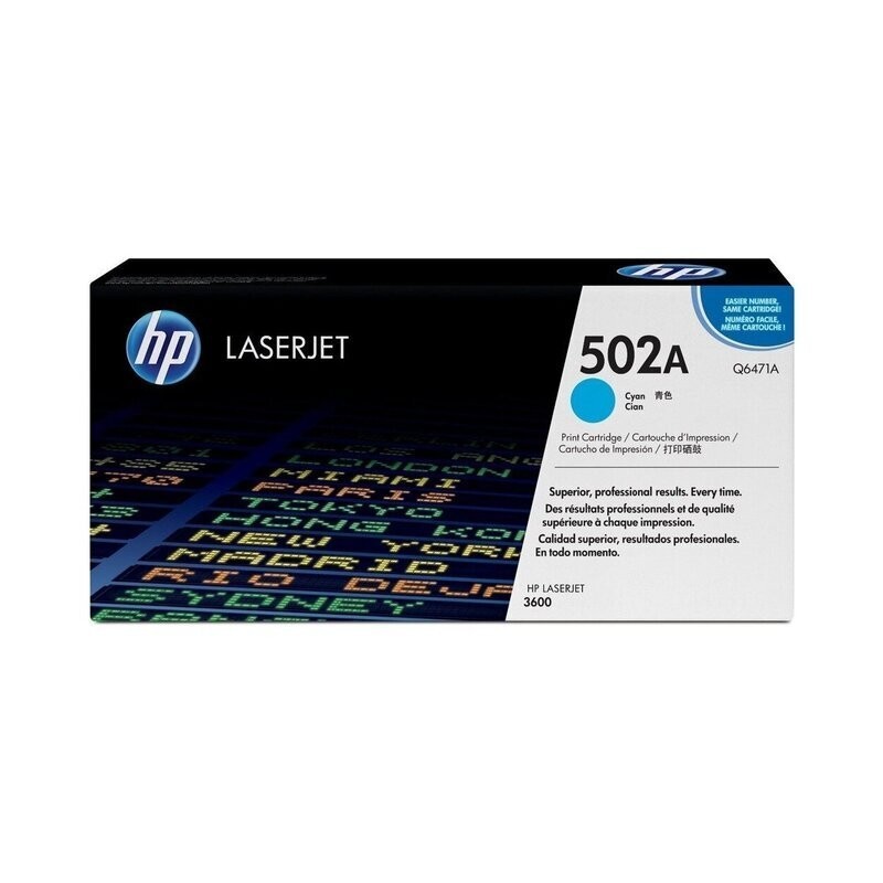 Tóner Hp 502A (502A) Cyan 4,000 Pag Color LaserJet 3600