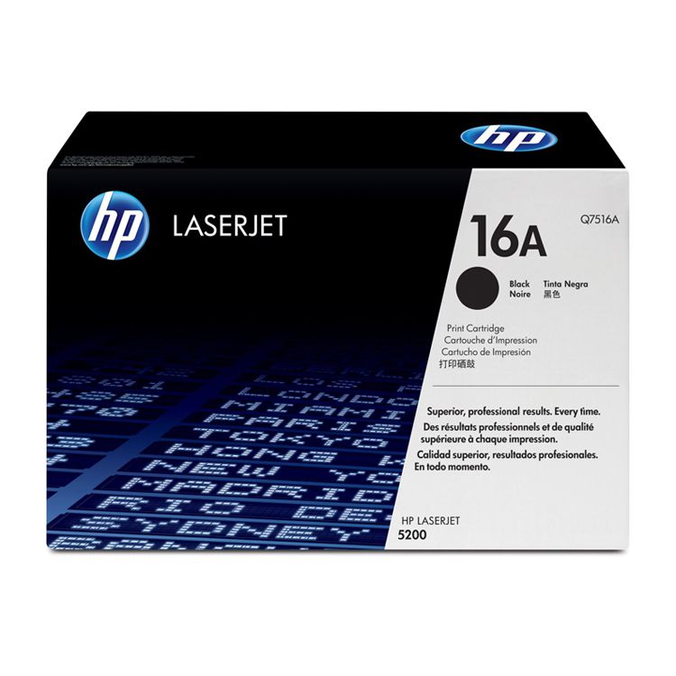 Tóner Hp 16A (Q7516A) Negro 12,000 Pag LaserJet 5200