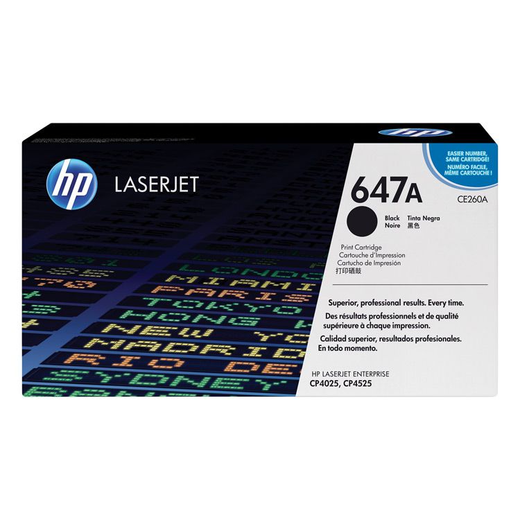 Toner Hp 647A (CE260A) Negro 8,500 Pag LaserJet Color CM4540 MFP